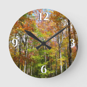 Horloge Ronde Forêt d'automne II Photographie de paysage automna