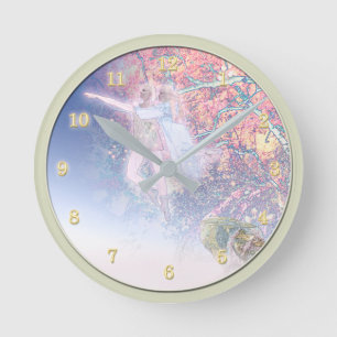 Horloge Ronde FORÊT MAGIQUE Souhaite sur une étoile