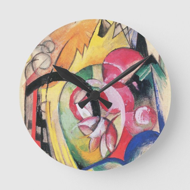 Horloge Ronde Formes abstraites (alias Fleurs colorées) de Franz (Recto)