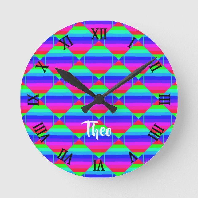 Horloge Ronde Formes arc-en-ciel bloquées (Recto)
