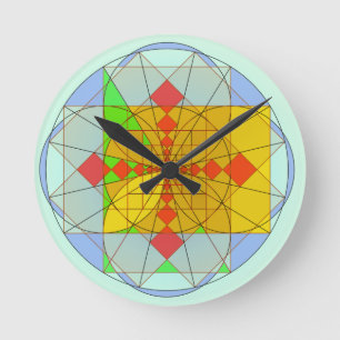 Horloge Ronde Formes d'or de rectangle