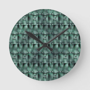 Horloge Ronde Formes rectangulaires en vert foncé et tacheté