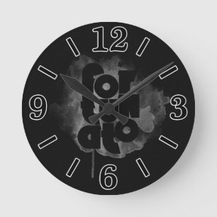 Horloge Ronde Fortunato noir et gris