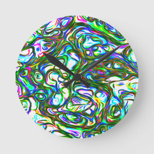 Horloge Ronde Fou de couleur vive