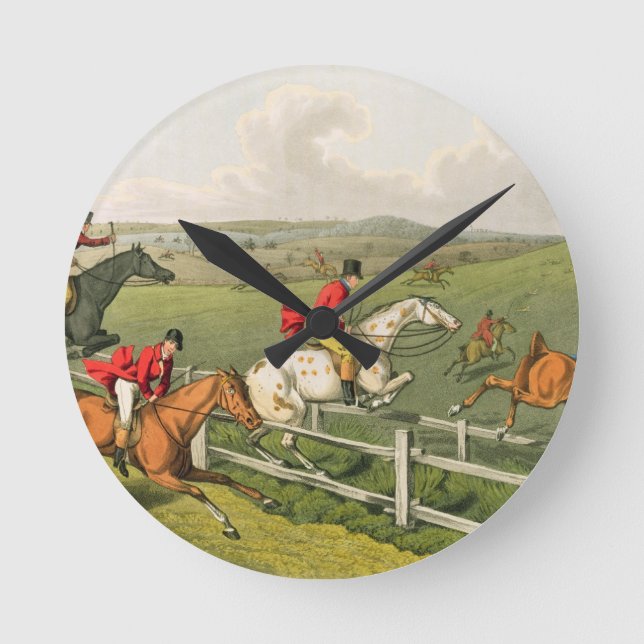 Horloge Ronde Fox Hunting, aquatinted by I. Clark, pub by Thoma (Recto)