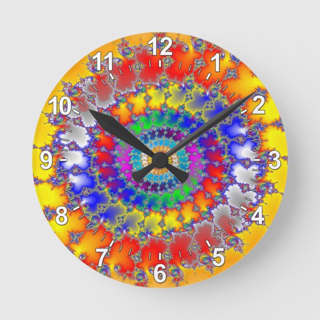 Horloge Ronde Fractale psychédélique (Recto)
