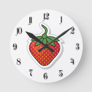 Horloge Ronde Fraise rouge sucrée
