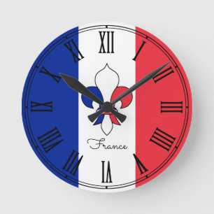 Horloge Ronde France & French Flag patriots / wall clock