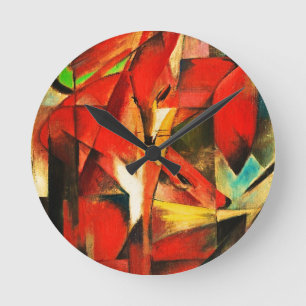 Horloge Ronde Franz Marc The Foxes Red Fox German Expressionism
