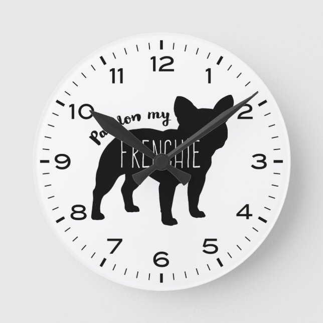 Horloge Ronde French Bulldog Pardon My Frenchie (Recto)