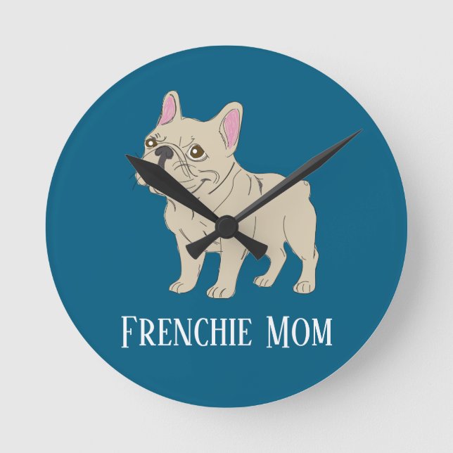 Horloge Ronde Frenchie Mom (Recto)