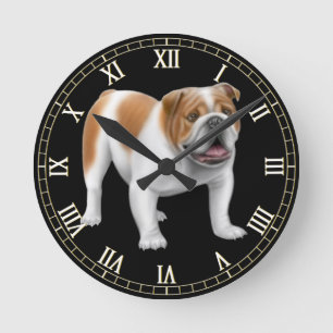 Horloge Ronde Friendly English Bulldog Wall Clock