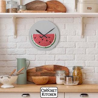 Horloge Ronde Fruit de pastèque Grandma Vibe Crochet