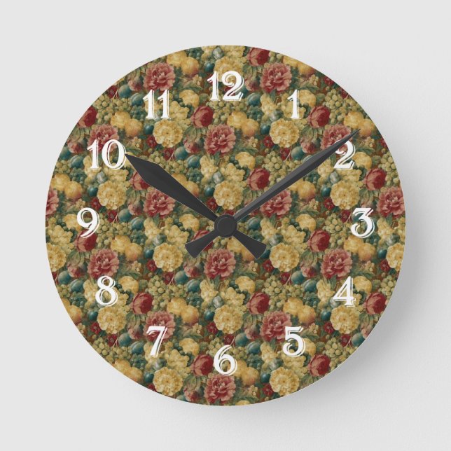 Horloge Ronde Fruits et fleurs peints (Recto)
