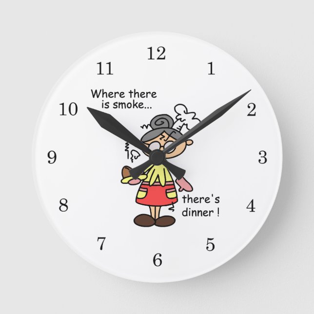 Horloge Ronde Fumée et T-shirts et cadeaux de dîner (Recto)
