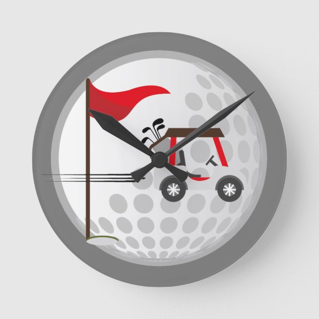 Horloge Ronde Fun Golf Golf Panier Ball pour les golfeurs (Recto)