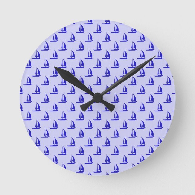Horloge Ronde Fun Sail Boat Pattern (Recto)