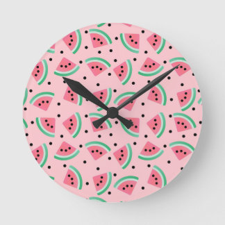 Horloge Ronde Fun Watermelon Slice Motif Summer Vibes
