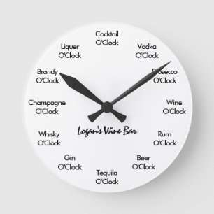 Horloge Ronde Funny Bar Clock Black and White