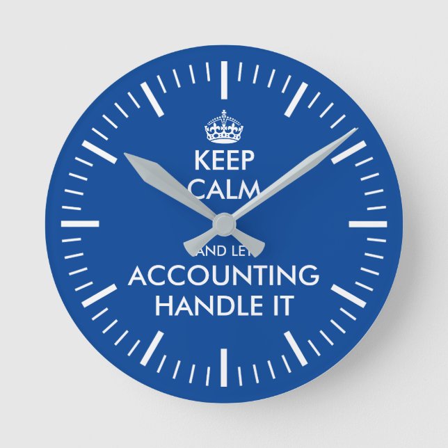 Horloge Ronde Funny keep calm corporate accounting office clock (Recto)