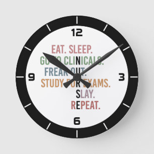Horloge Ronde Funny Nursing School Student Future Nurse
