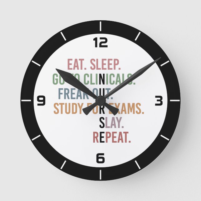 Horloge Ronde Funny Nursing School Student Future Nurse (Recto)