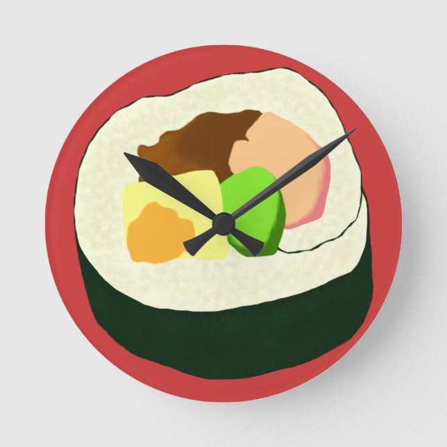Horloge Ronde Futomaki Sushi Wall Clock (Recto)