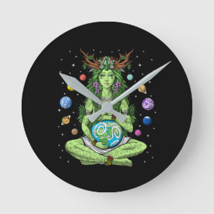 Horloge Ronde Gaia Mère Déesse Terre