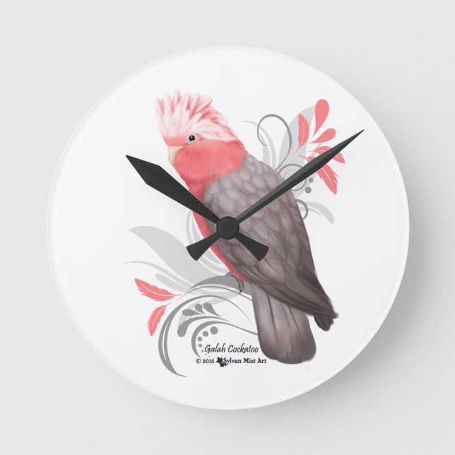 Horloge Ronde Galah Cockatoo (Recto)