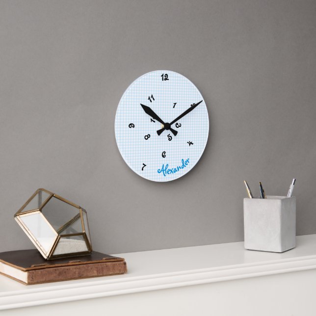 Horloge Ronde Garçons Nom Funny Jumbled Heures Cute Nursery Room (Bureau)