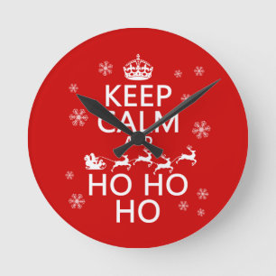 Horloge Ronde Gardez le calme et Ho Ho Ho