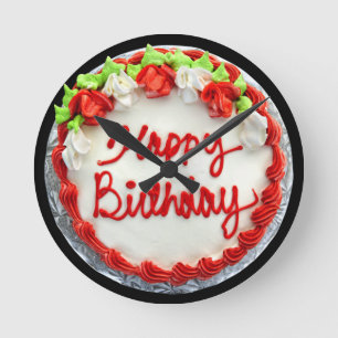 HORLOGE RONDE GÂTEAU D'ANNIVERSAIRE