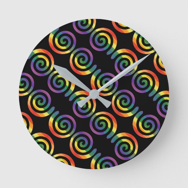 Horloge Ronde Gay LGBTQ Rainbow Pride Motif circulaire (Recto)