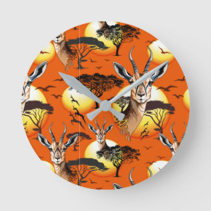 Horloge Ronde Gazelle Antelope africaine animal sauvage