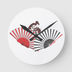 Horloge Ronde Geisha et fans
