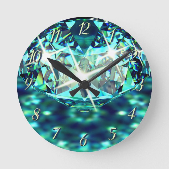 Horloge Ronde Gemme de diamant brillant élégant (Recto)