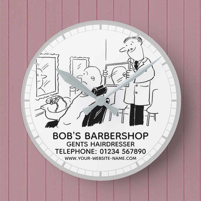 Horloge Ronde Gents Coiffeur et Barbier (Créateur téléchargé)