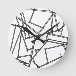 Horloge Ronde Géométrique noir et blanc
