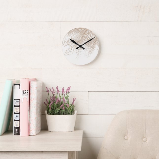 Horloge Ronde Ginkgo Rêve Feuille 6 #nature #art (Salle de lecture)