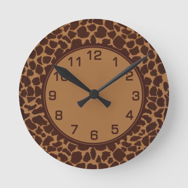 Horloge Ronde Girafe Skin Print Pattern (Recto)