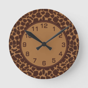 Horloge Ronde Girafe Skin Print Pattern
