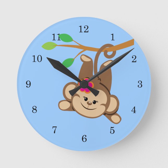 Horloge Ronde Girl Swinging Monkey (Recto)