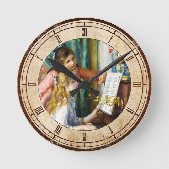 Horloge Ronde Girls at the Piano Pierre Auguste Renoir painting (Recto)