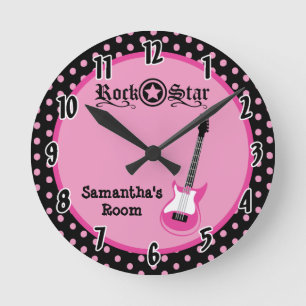 Horloge Ronde Girly Rock Star