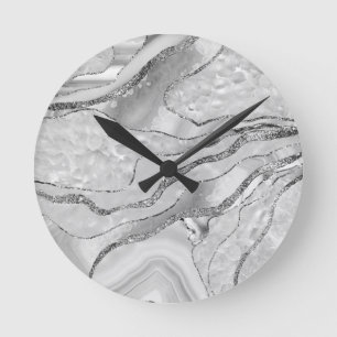 Horloge Ronde Glam Parties scintillant argentée n° 1 (Parties sc
