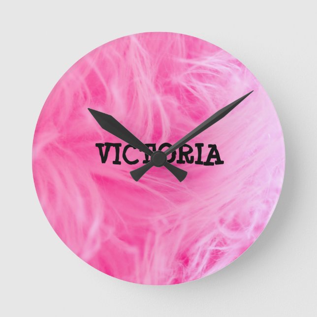 Horloge Ronde Glam Pink Girly Design  (Recto)