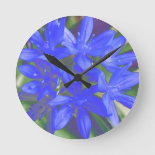 Horloge Ronde Gloire de l'horloge murale bleue fluorescente de