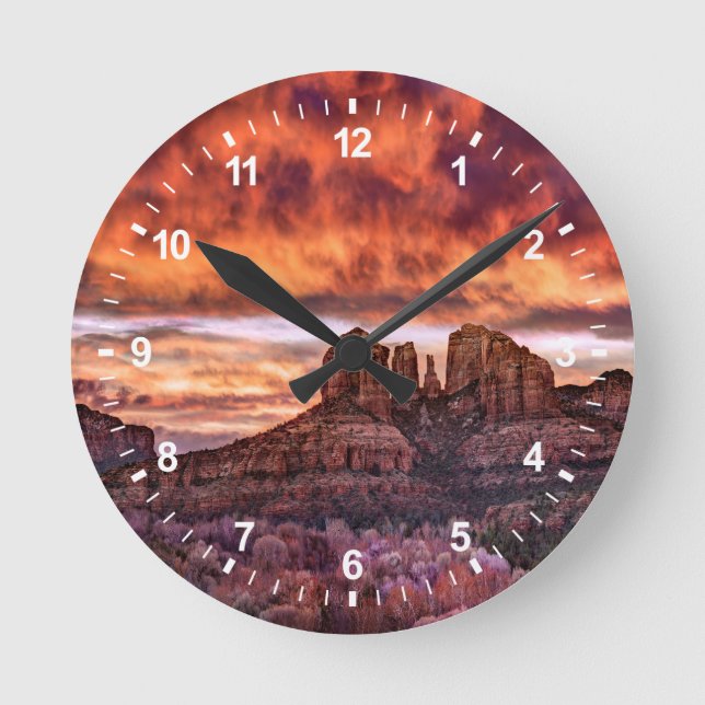 Horloge Ronde Gloire de matin rose (Recto)