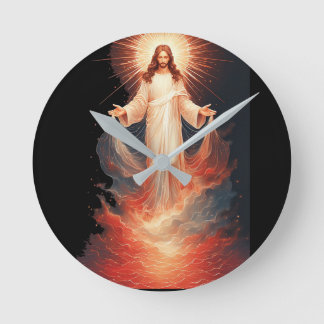Horloge Ronde Glorious Risen Christ Christian Wall Clock