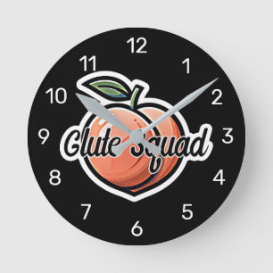 Horloge Ronde Glute Squad Peach Fitness Workout